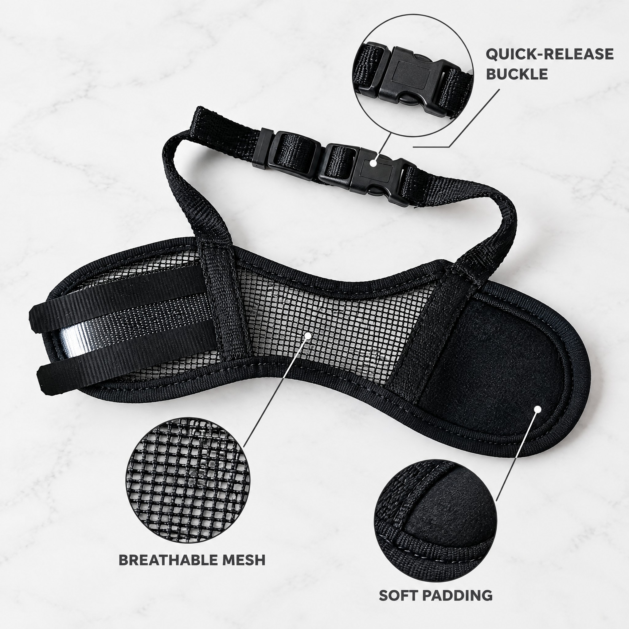 Adjustable Breathable Dog Muzzle view 3