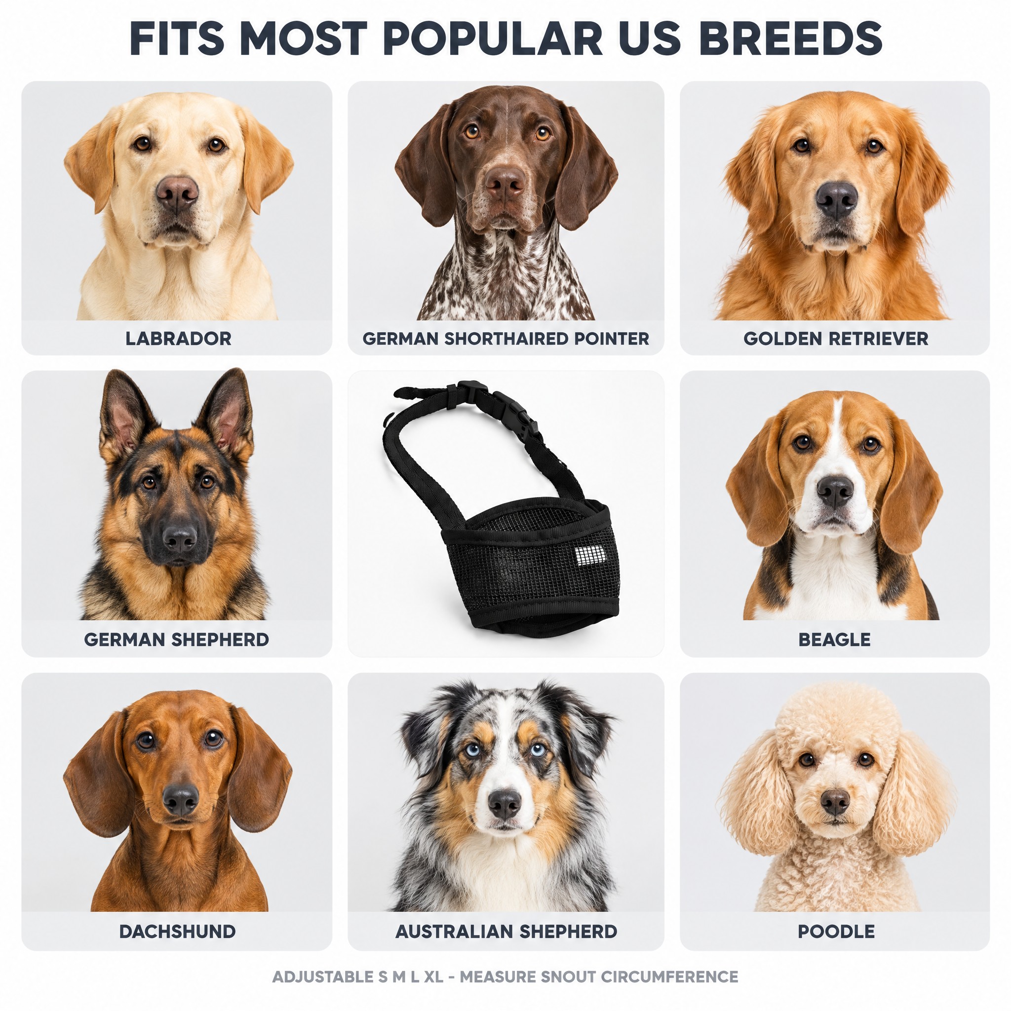 Adjustable Breathable Dog Muzzle view 8